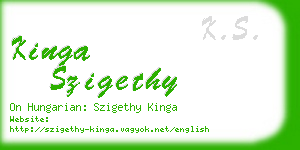kinga szigethy business card